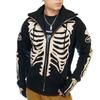 Толстовка с капюшоном VANSON с принтом человеческих костей и воротником-стойкой (nvsz-2211) (М, Черный)