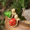 1 пара кашпо-улитка, цветочный горшок-лиана, декорация для края горшка, смола, милая фигурка улитки с пружинящими щупальцами для декора дома, сада, комнатных растений