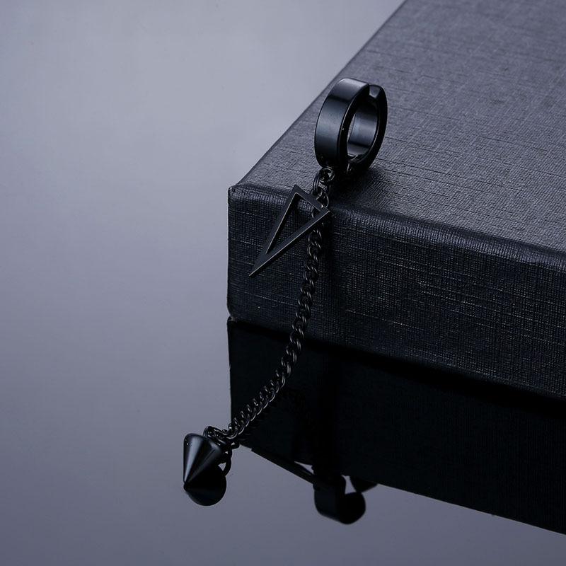 1 шт. Серьги-кольца из нержавеющей стали с кисточками и геометрическими шипами из титана для мужчин и женщин, серьги-перья в стиле панк-лист