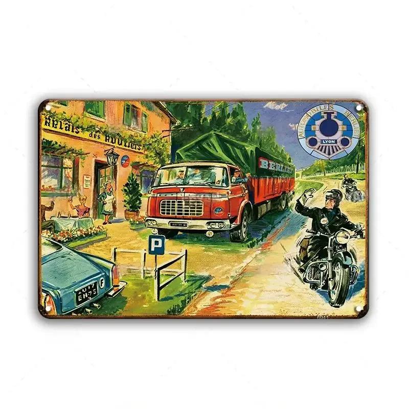 Винтажный мотоцикл Декоративная металлическая пластина Постер Ржавая потертая жестяная вывеска Декор для стен гаража бара Поделки Табличка Жестяные вывески