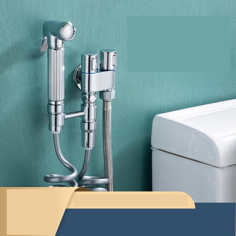 Полный латунный комплект для гигиенического ухода за туалетом-компаньоном, распылитель для ванной комнаты, один в два выхода