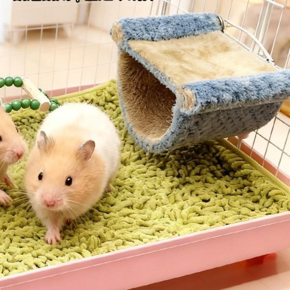 Двухъярусная гамак-домик для хомяка, мягкая теплая лежанка для питомца, устойчивая к грызению, удобная подвесная кровать-гнездо для мелких животных