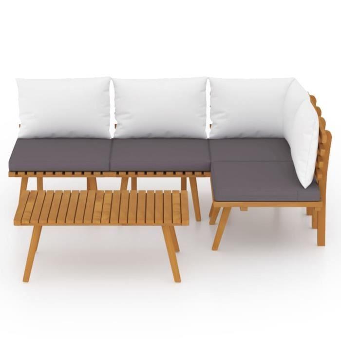 VidaXL Garden Lounge Set 5 Pcs with Cushions Solid Acacia Wood, 47.4kg