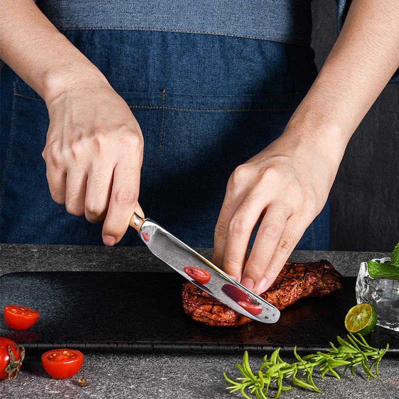 Набор кухонных столовых приборов из нержавеющей стали, столовые приборы для стейков, нож, вилка, ложка, бытовые, религиозные, полные наборы, 6 предметов