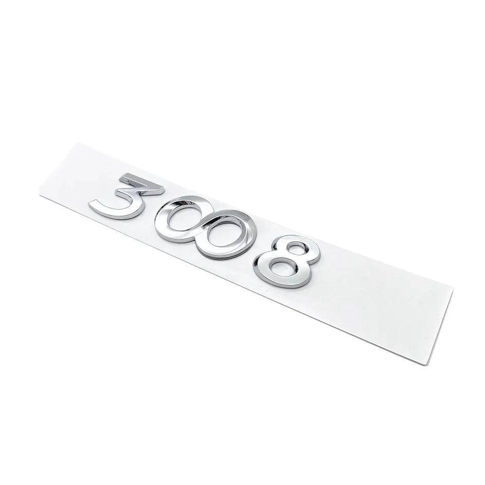 2026 Hot Car Sticker For Peugeot 2008 3008 4008 5008 Parts Accessories Car ABS Boot Trunk Tail Chrome Letters Words Logo Badge E