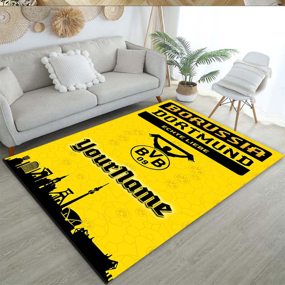 Borussia Dortmund Personalized Text Area Rug Suitable for Bedrooms Decorate room Study room Balcony Anti-slip Rug Decorate Offices