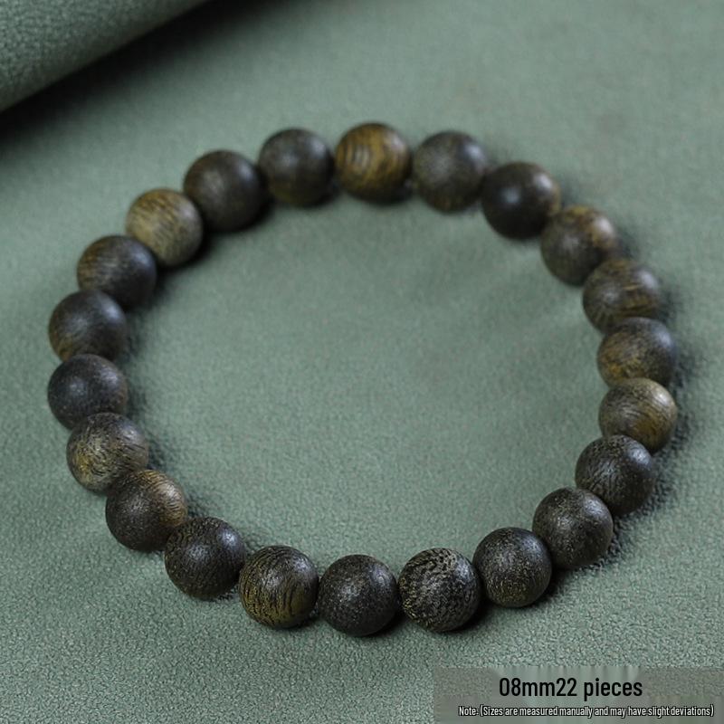 Kalimantan Black Agarwood Buddhist Prayer Bracelet 2.0: 108 Unisex Beads, Sinks in Water
