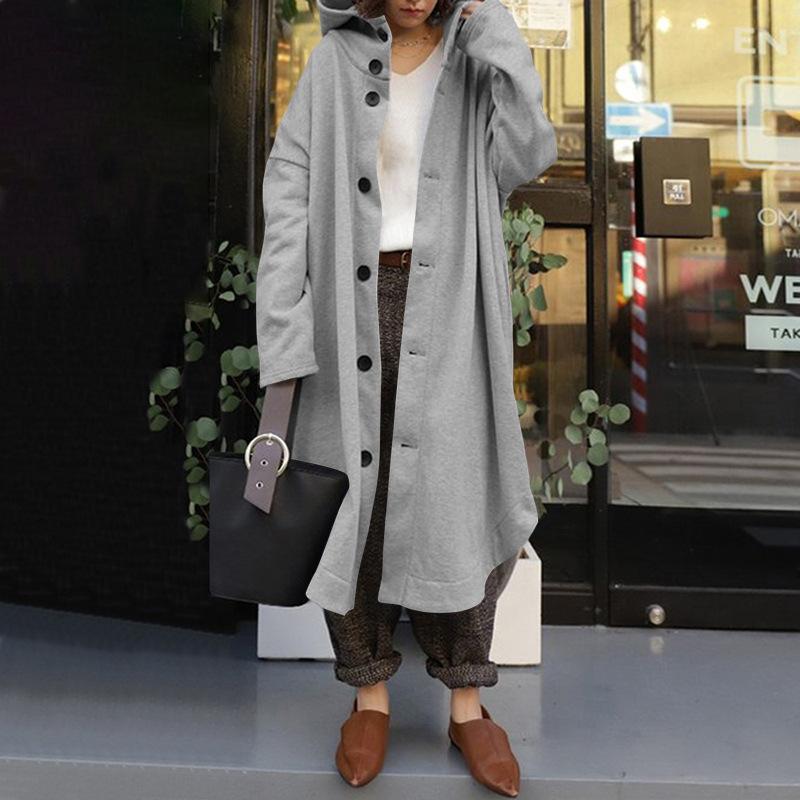 Осень-зима 2022, женский плащ, европейское и американское пальто, женское пальто средней длины с капюшоном