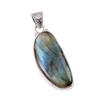 Natural Labradorite Gemstone 925 Solid Sterling Silver Gift Pendant 1.75" Q2w85
