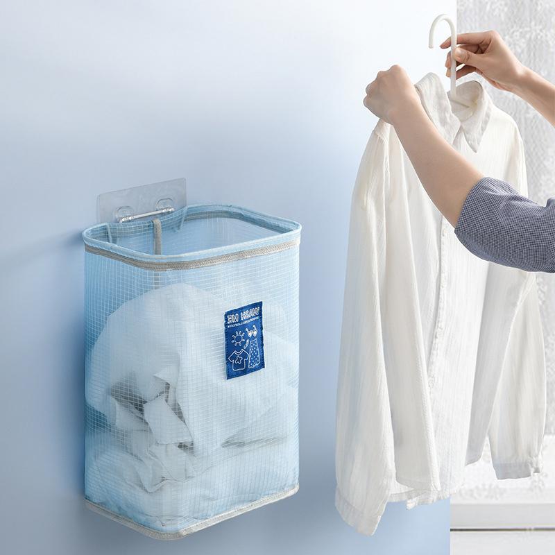 Foldable Wall Mounted Laundry Basket Dirty Clothes Storage Basket Toy Dust Bucket Home Laundry Hamper Dirty Clothes Storage Bag