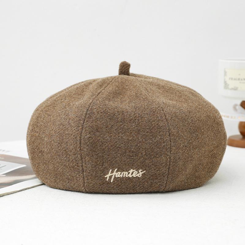 Women S Korean Style Sweet Versatile Beret Hat For Autumn Winter Large Head Size Painter Hat