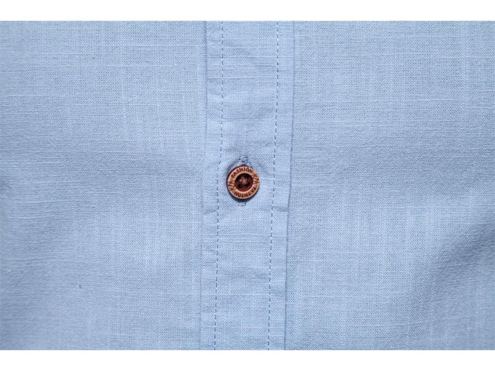 Men's Slim Fit Cotton Linen Long Sleeve Shirt - Casual Japanese Fashion, Solid Color, Spring/Summer (US Size)