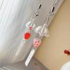 1 Piece Y2K Little Strawberry Hanging Wind Chime Pendant Keyring For Phone Camera Earphone Case Charm Keychain