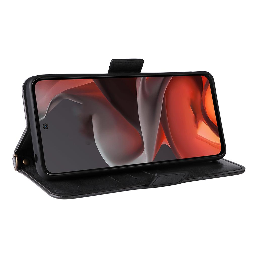 Кожаный чехол для Motorola Moto G15 Power 4G/G15 4G с магнитной застежкой, кошельком-подставкой, чехол для телефона с ремешком через плечо