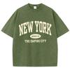 New York Brooklyn Letter Printed Washed TShirts Women Cotton Tops Comfortable Distressed ONeck T Shirts Summer Womans Clothes