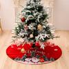 Charming Red Snowflake Tree Skirt Adorned With Festive Christmas Gnomes For Holiday Cheer