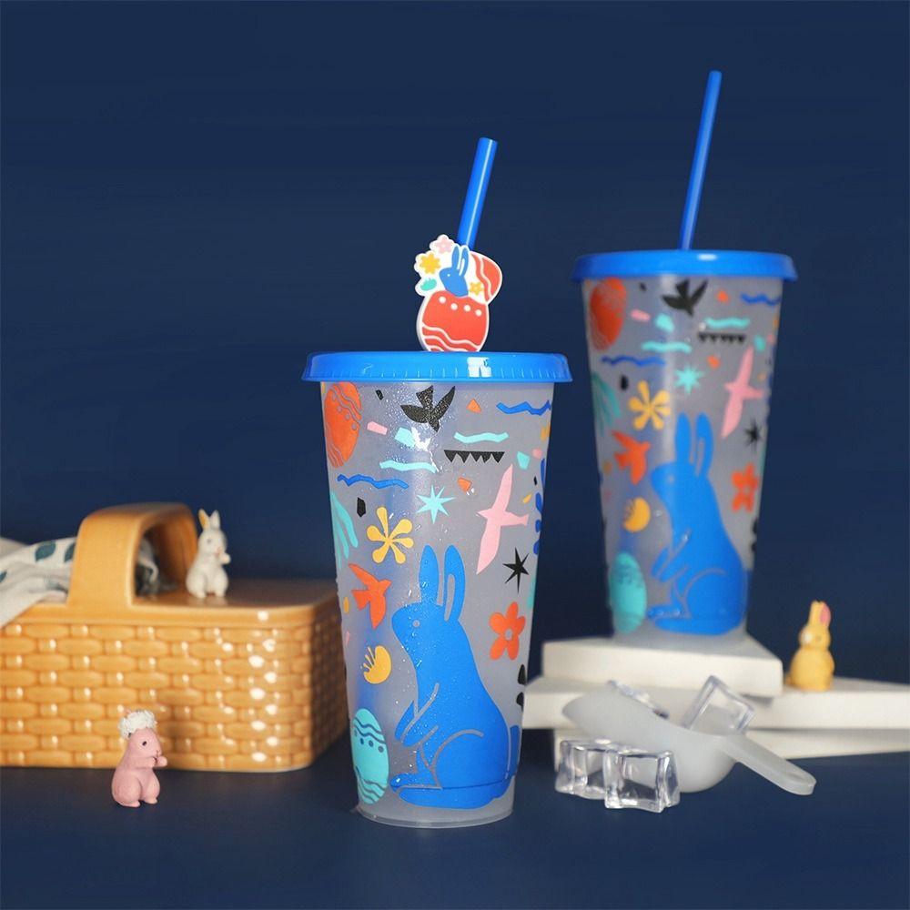 Изменение цвета чашки для холодных напитков, столовые принадлежности, чашка для холодного кофе, портативная чашка для изменения цвета, кухонная