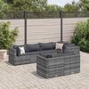 VidaXL Garden Furniture Set 7 Pcs with Cushions Grey Wicker, Outdoor Sofa Set, Garden Corner Sofa, 3308186