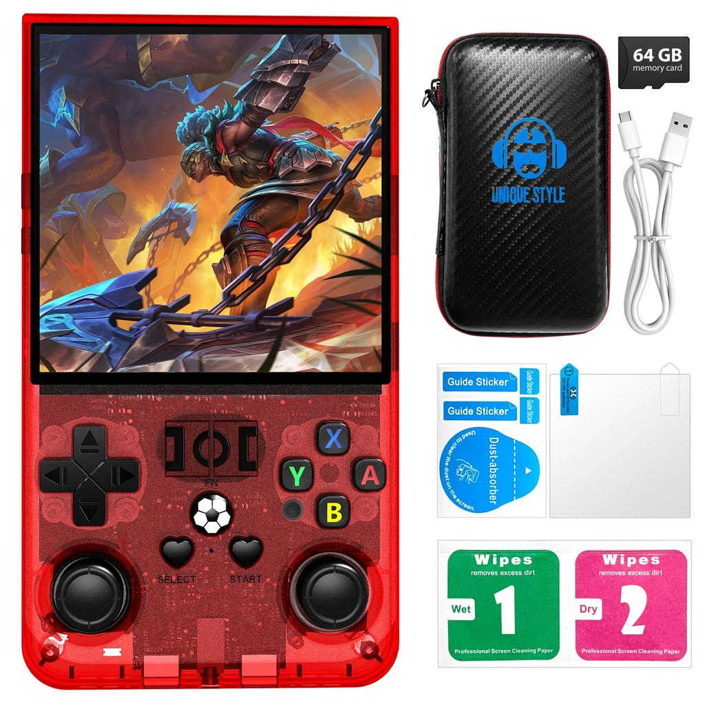 Игровая консоль R36MAX Retro Handheld с открытым исходным кодом, чип RK3326, 64/128 ГБ, портативный карманный игровой плеер, 4-дюймовый HD экран, игровая консоль