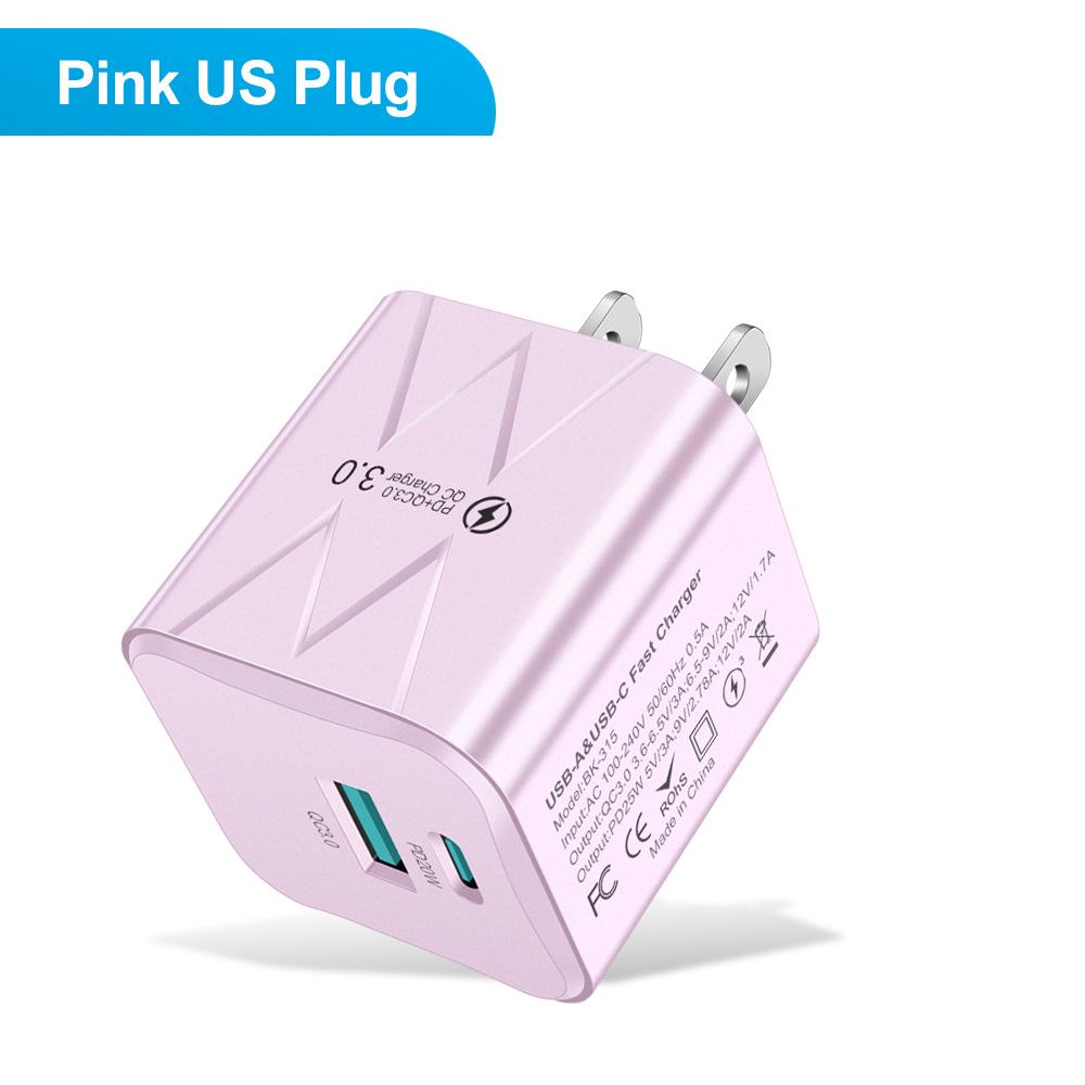 Сверхбыстрое зарядное устройство Macaron USB+PD мощностью 25 Вт для ЕС, США, Кореи