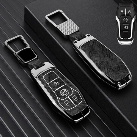 Чехол-сумка из цинкового сплава и кожи для умного брелка автомобиля Lincoln MKX MKZ MKC