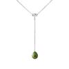 Tie Necklace - - AAA+ Freshwater Cultured Pearl - Intense Green - 925 Silver - 42 Cm