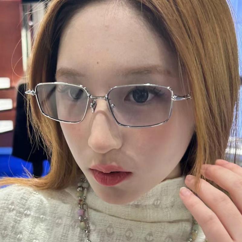 Солнцезащитные очки в корейском стиле для женщин, квадратной формы, с оправой из сплава, солнцезащитные очки для мужчин, крутые, стильные, для путешествий, женские солнцезащитные очки