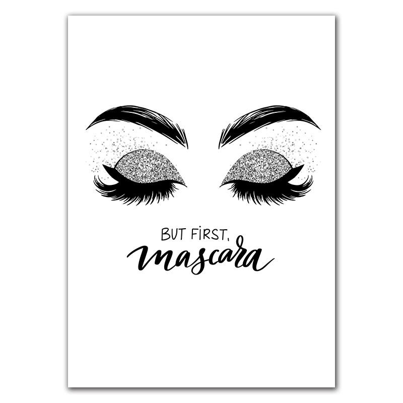 Красивые ресницы с принтами, иллюстрация для макияжа, красота, постер, декор, художественная картина на холсте, спа-салон, студия, Настенный декор HD3118