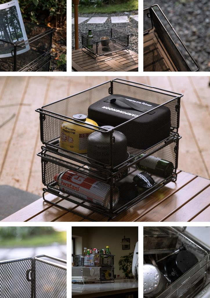 Стол-мост CAMPING MOON для IGT, сетчатый ящик, лоток IGT, ящик для хранения, просечно-вытяжной лист, CK-24BK
