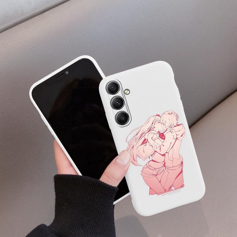 Чехол для телефона для пары девушек iPhone Samsung A55 S24 FE S25 M35 A16 Xiaomi Redmi Note 13 Pro 14C Huawei Honor Realme противоударный матовый чехол с защитой от царапин