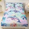 Постельный набор из трех предметов с рисунком морского животного дельфина, с цифровой печатью, для двуспальной кровати