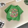 Children T-shirt Letter Printed Kids 100% Cotton Tops 2-13Y O-Neck Short-sleeve T-shirt