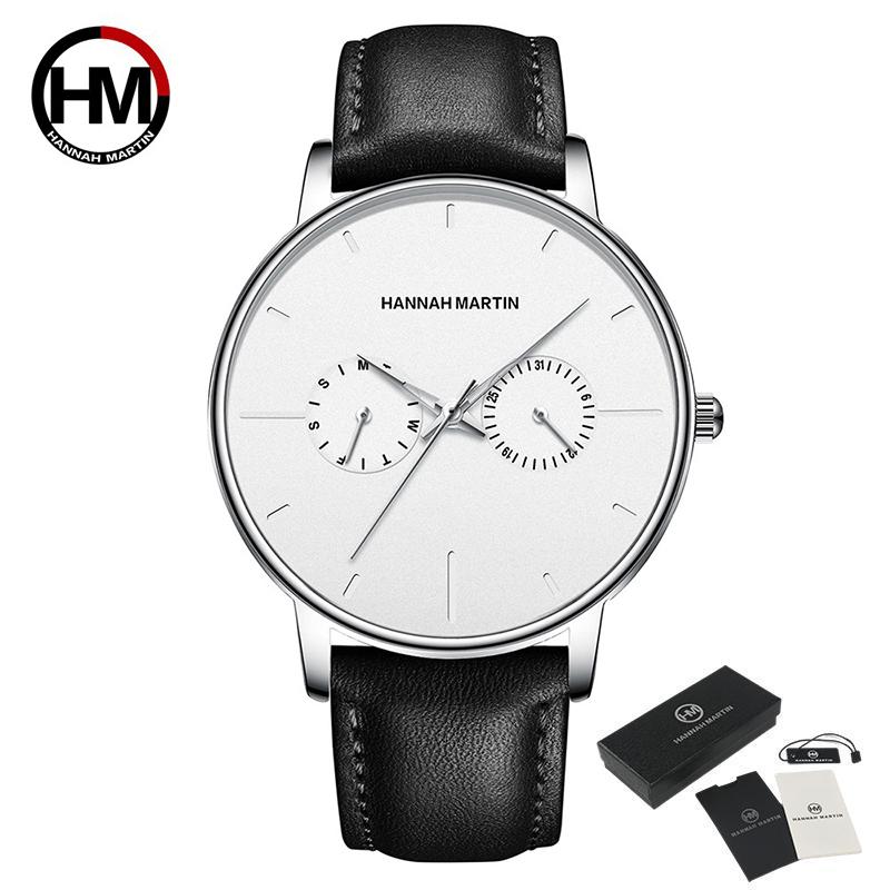 Hannah Martin Мужские часы Минималистичные мужские модные ультратонкие часы Простые мужские деловые кварцевые наручные часы с сетчатым ремнем из нержавеющей стали