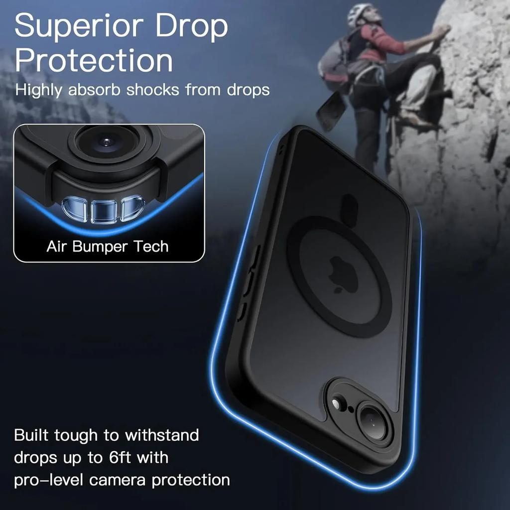 Матовый прозрачный чехол для Magsafe для iPhone 16E Магнитная беспроводная зарядка Противоударный чехол для iPhone 16 15 14 13 Pro Max Plus Coque