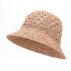 Вязаная ажурная панама Уличная портативная складная шляпа-ведро от солнца Летняя солнцезащитная плетеная шляпа