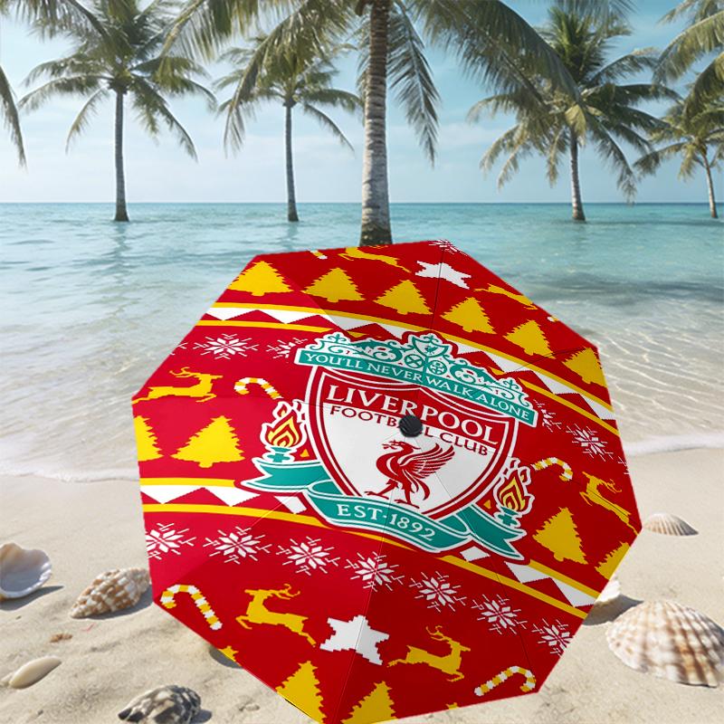 Зонт Liverpool F.C. с принтом, автоматическое открытие/закрытие - Портативный складной дизайн - Для ежедневного использования, путешествий/на улице - Подарок на день рождения