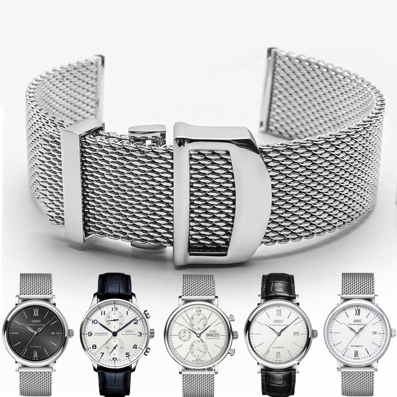 20mm 22mm Milanese Stainless Steel Mesh Watchband For Omega Seamaster 300 007 I-WC PORTOFINO FAMILY Series Folding Clasp Strap