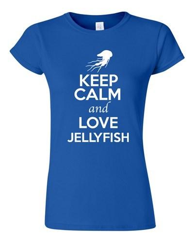 Детская футболка Keep Calm And Love Jellyfish Jellies Любитель морских животных Юмор Футболка Унисекс