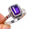 Кольцо из стерлингового серебра 925 пробы с натуральным африканским аметистом, размер 9,5 K4Q07