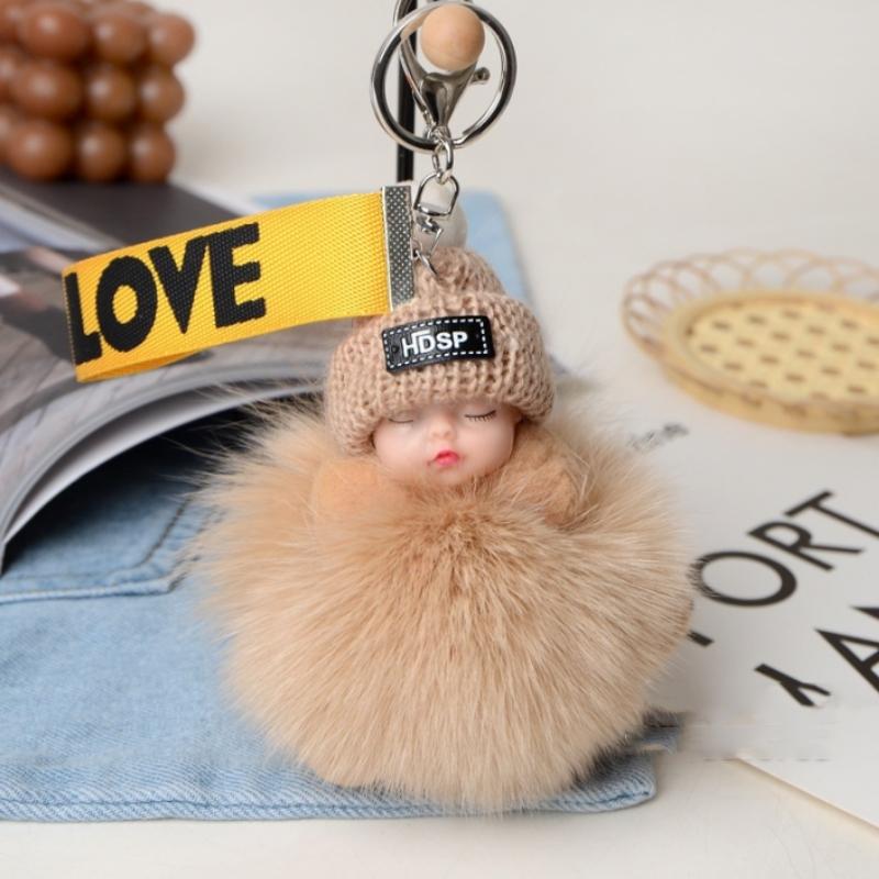 Новая мода, милая женская сумка, кулон, плюшевая подвеска, кукла для сна, автомобильный брелок, подвеска, Рождественский подарок