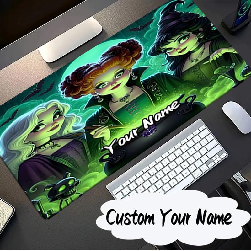 Custom Name Mouse pad Witch Sisters In The Moonlight Mouse pad, Gaming Mouse Pad, keyboard pad, Desk Decor for computer notebook Fan Birthday Gift