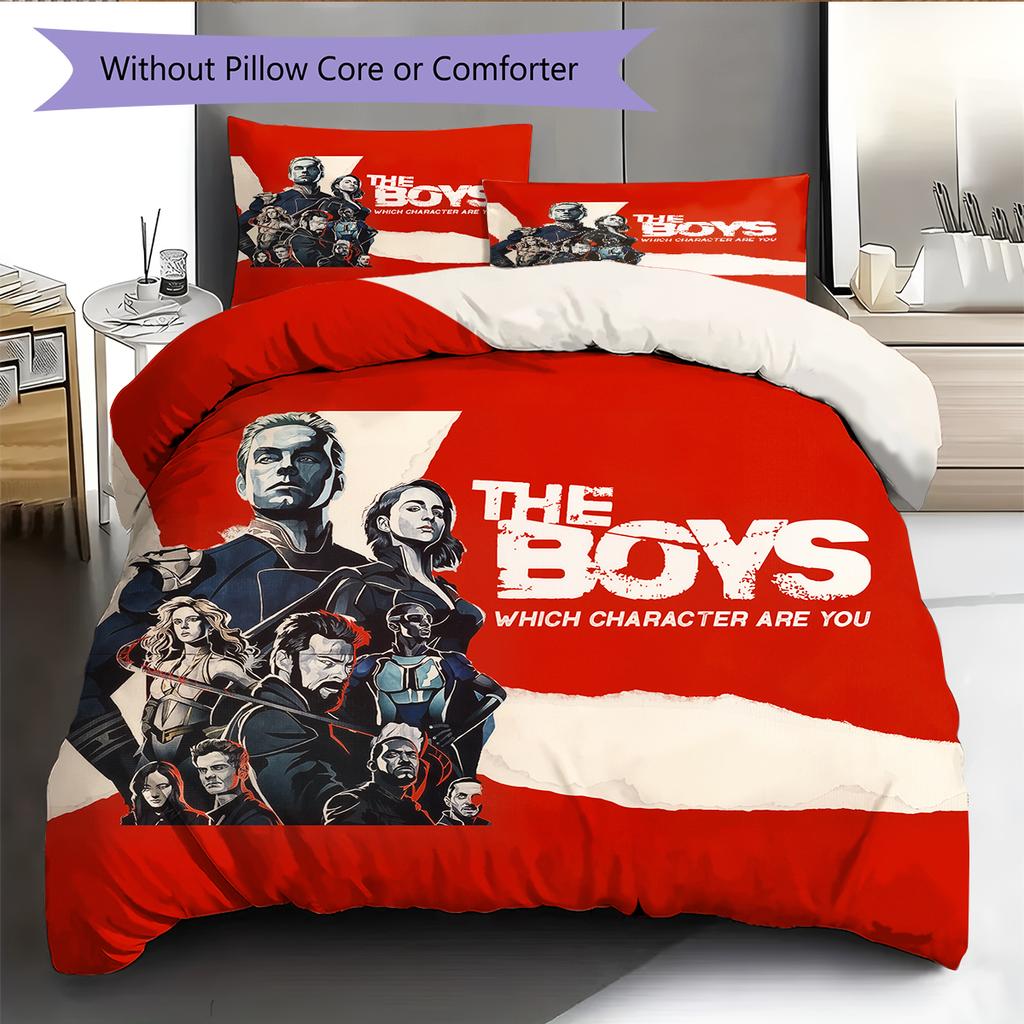 Постельное белье с рисунком «Мальчики» Домашний декор Подарок на день рождения (1 пододеяльник + 2 наволочки, без наполнителя)