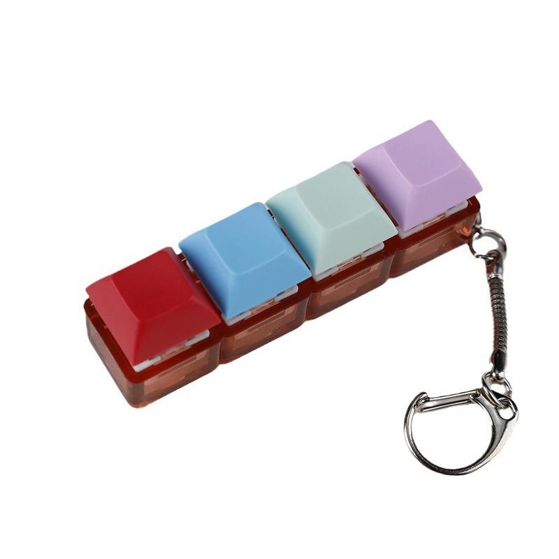 Механическая клавиатура с 4 клавишами, игрушка-брелок, вечеринка, снятие стресса, сделай сам, кнопка-фиджет, колпачок клавиши, игрушки-фиджеты для клавиатуры, клавиатура для пальцев