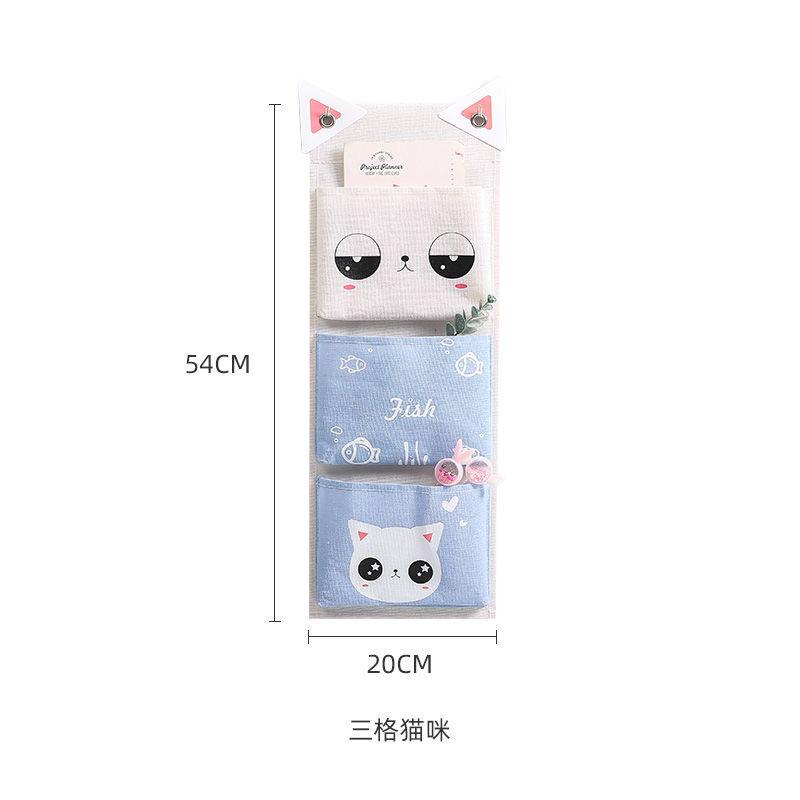 3/7 Pockets Wall Hanging Storage Bag Cute Hanging Bag Wall-mounted Door Rear Wall Shelf Wall Hanging Bag Small Cloth Bag Sundries Storage Bag