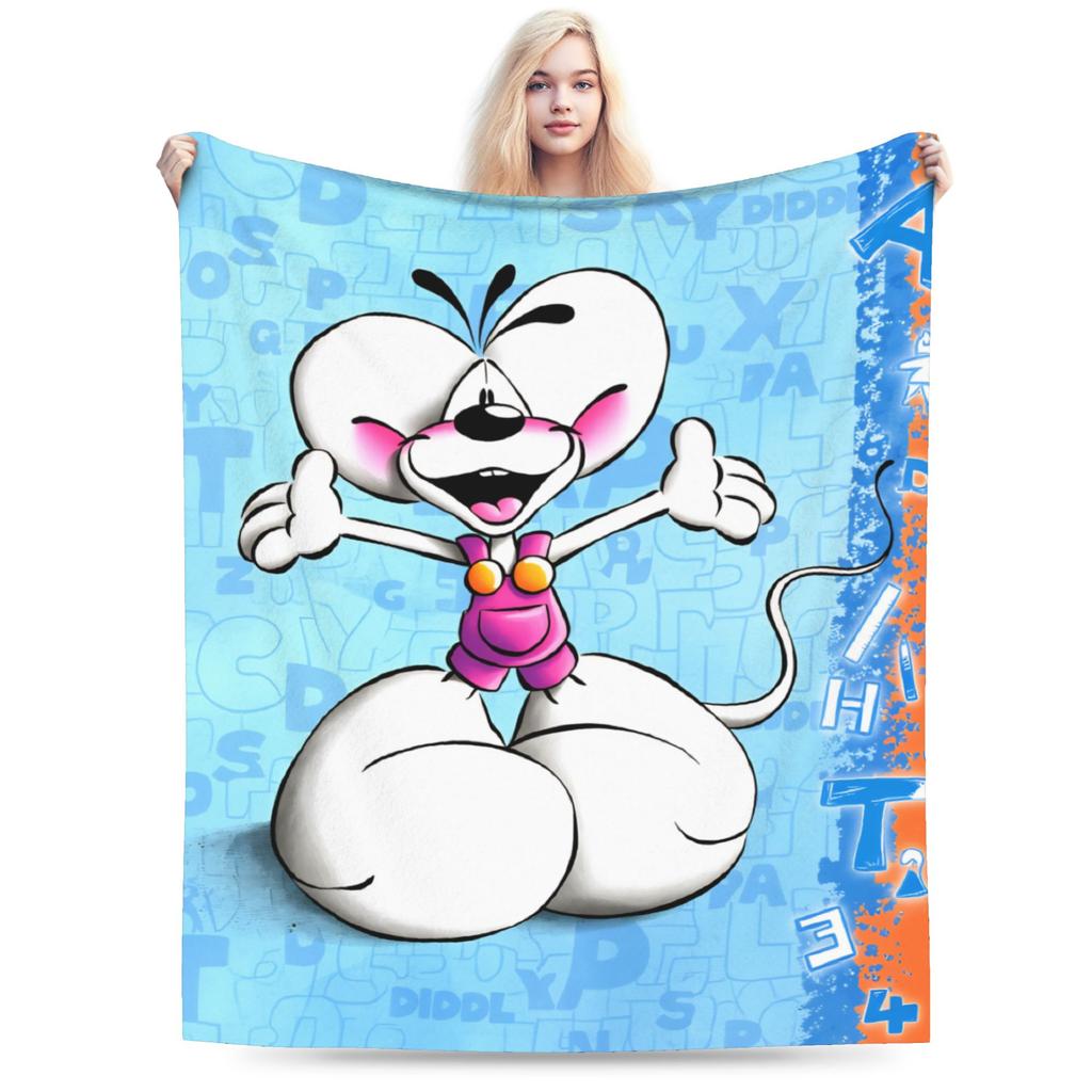 Diddl and his friends Blankets Soft Warm Graphic Plush Throw Blanket For Children Bedroom Flannel Bedspread Bed Cover