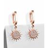 Sterling Silver Zircon Stone Sun Model Hanging Rose Earrings