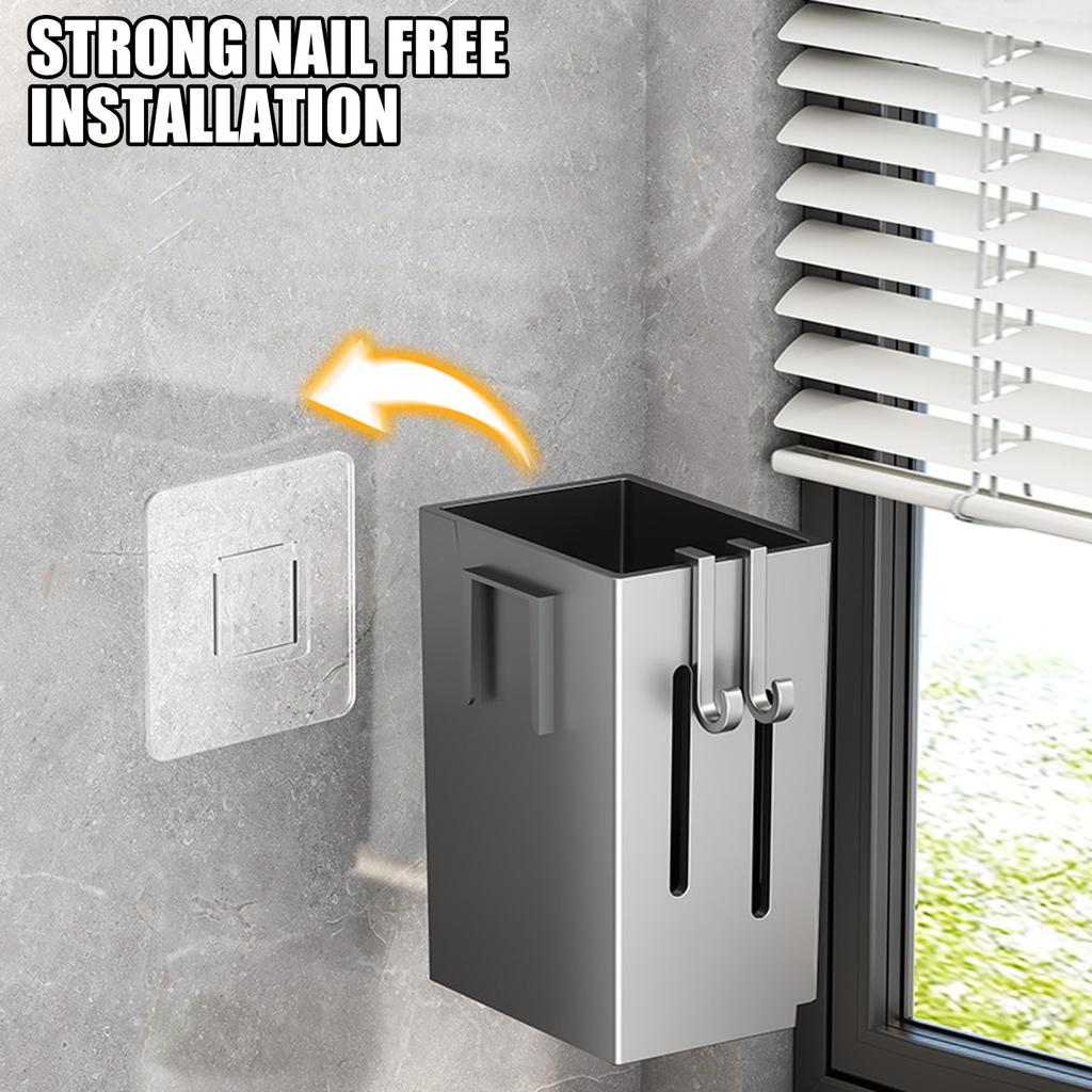 Эффективная настенная стойка для кухонных принадлежностей с держателем для палочек для еды и ящиком для хранения столовых приборов