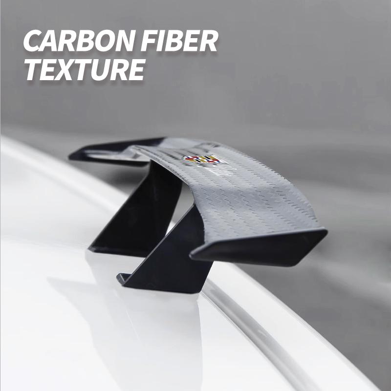 Car mini spoiler Tail Wing Carbon Fiber Look Tail Wings Model Auto Styling for Cadillac Logo SRX XT4 XT5 XT6 ATS XTS CTS CT6