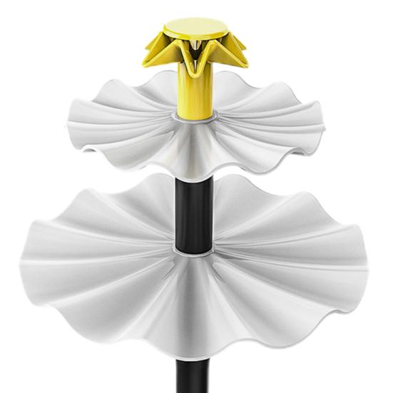 Solar Fountain Pump Glass Panel Bird Bath Water Pump with Stakes 3 Nozzles Double-Sided Filtration Water Level Detection Water Pump