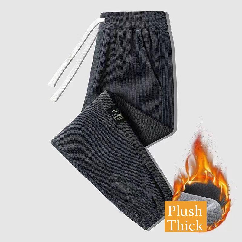FiveFive Corduroy мужские толстые повседневные брюки для активного отдыха теплые модные эластичные спортивные брюки для бега удобные облегающие ступни спортивные брюки